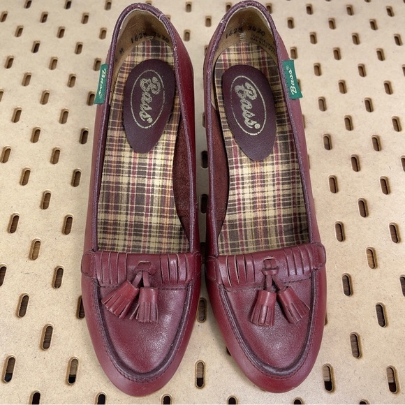 GH Bass Vintage Leather Women’s Casual Red Tassle 2 inch Low Heel Size 6 - Picture 7 of 10